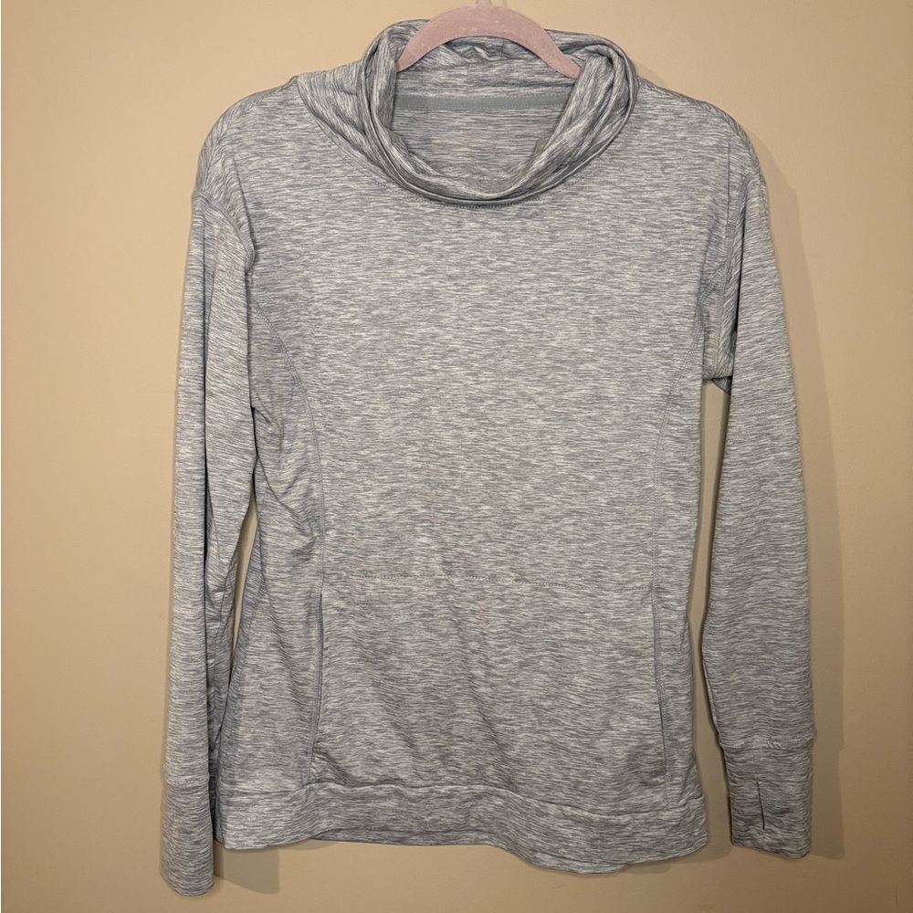 Danskin Gray Women’s Hoodie Size Small Heathered Cowl Neck Athleisure Normcore